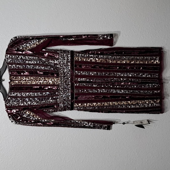 ADRIANNA PAPELL Stripe Bead Sheath Dress - Picture 9 of 9